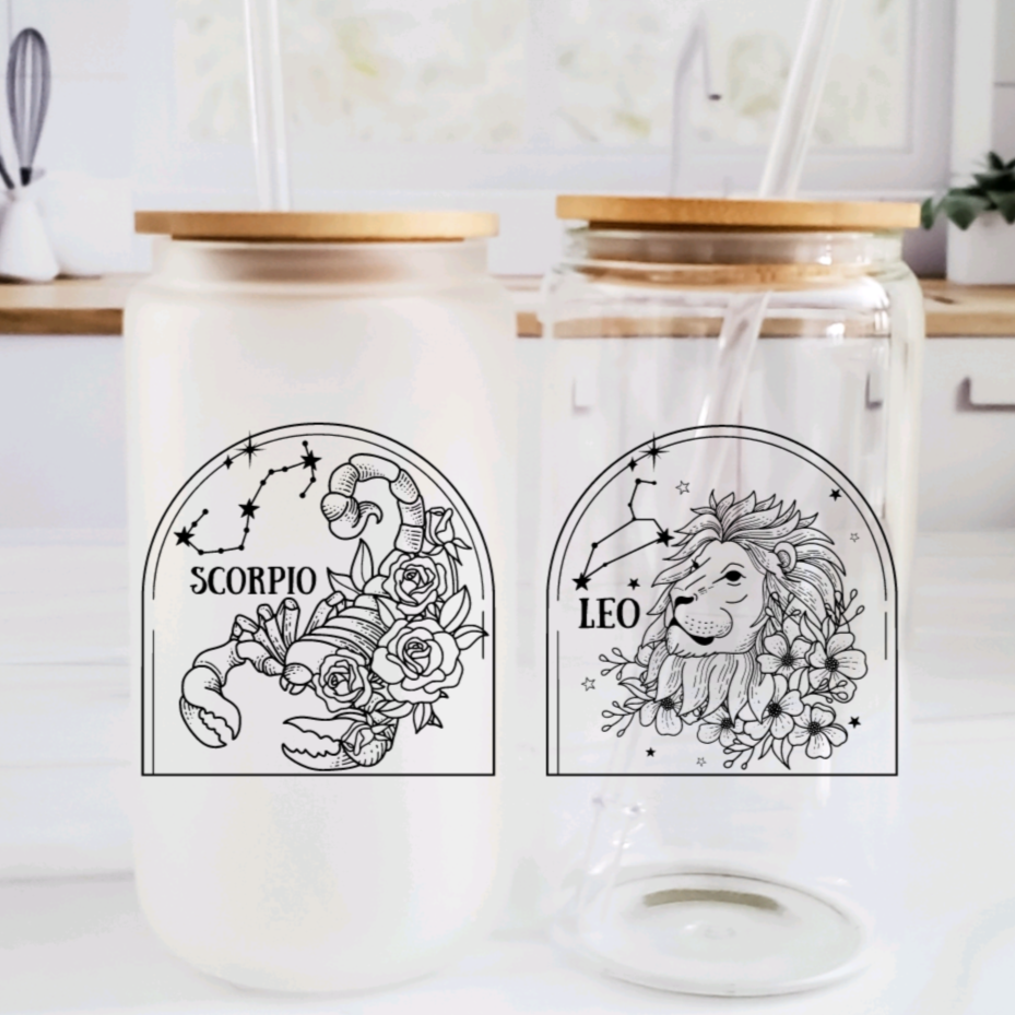 Zodiac Constellation Glass Cup by Salt and Sparkle