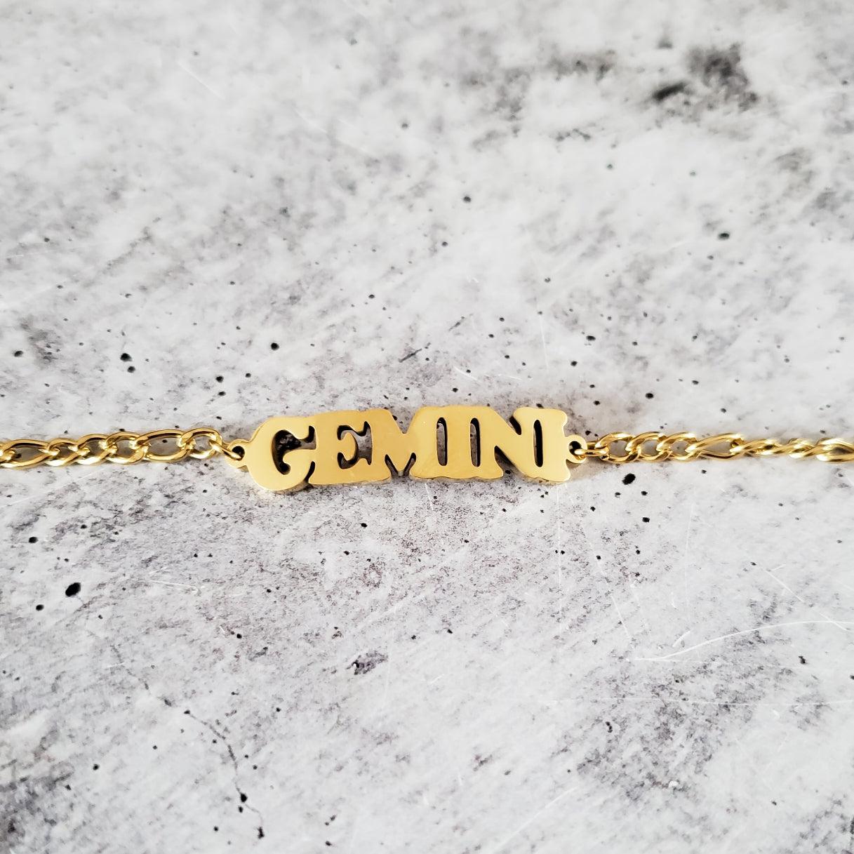 Zodiac Sign Gold Bracelet by Salt and Sparkle