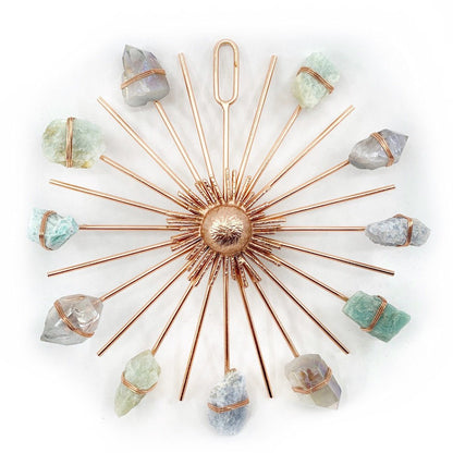 Beach Vibes Sunburst Healing Crystal Grid by Ariana Ost