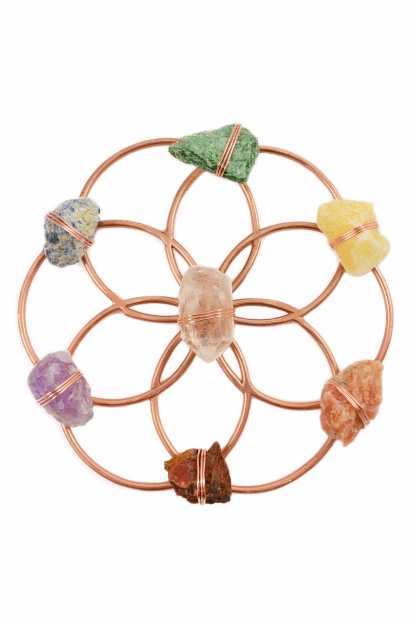 Chakra Balancing Flower of Life Healing Crystal Grid by Ariana Ost