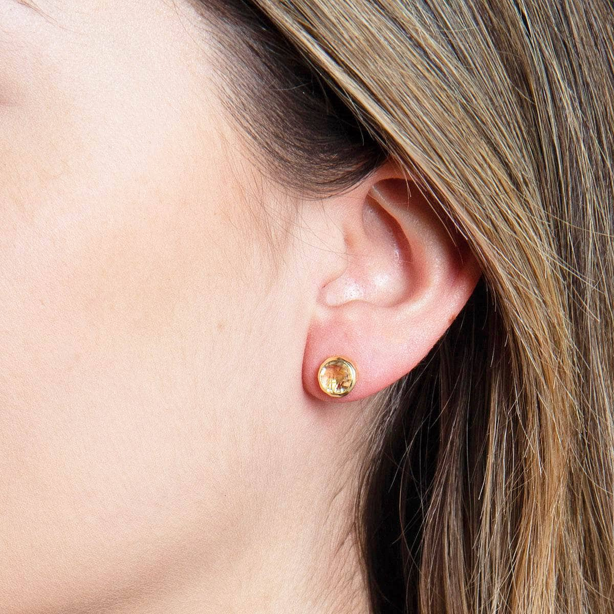 Citrine Silver or Gold Stud Earrings by Tiny Rituals