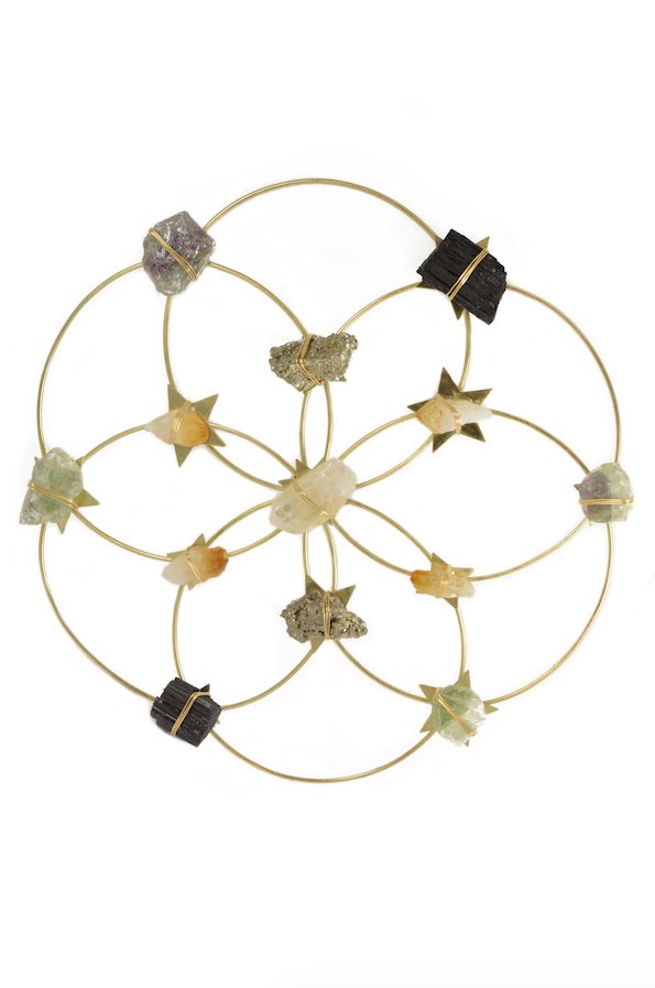 Crystal Grid - Healing Crystal Wall Decor - Flower Of Life - Large by Ariana Ost