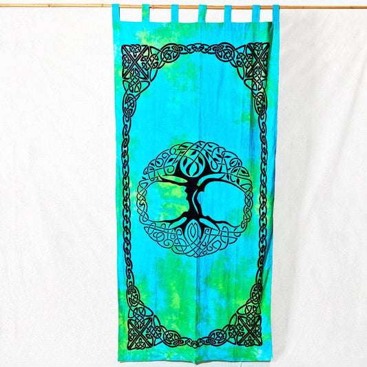 Celtic Tree of Life Tie Dye Curtain by Tiny Rituals