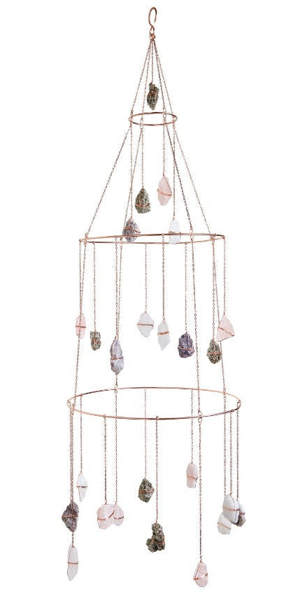 Ethereal Mixed Healing Crystal Chandelier by Ariana Ost