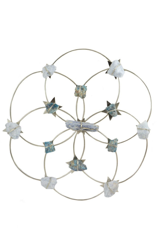 Flower of Life Crystal Grid - Tranquility- Silver Blue Ombre by Ariana Ost