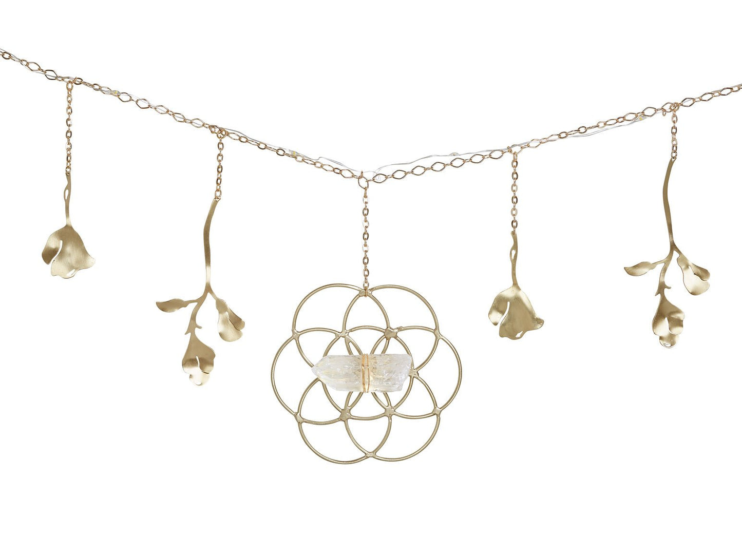 Flower of Life Healing Crystal Grid Garland with String Lighting by Ariana Ost