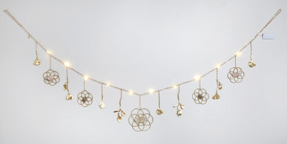 Flower of Life Healing Crystal Grid Garland with String Lighting by Ariana Ost