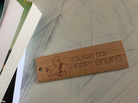 You’re my happy ending - wood bookmark by Novotny Designs