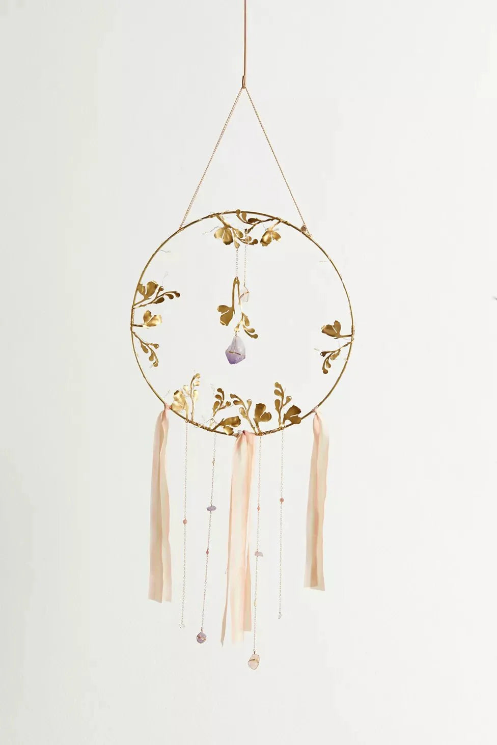 Illuminated Floral Healing Crystal Dreamcatcher by Ariana Ost