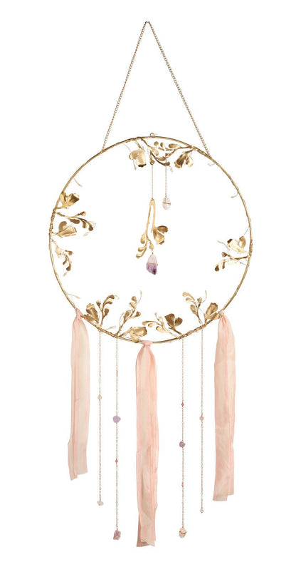 Illuminated Floral Healing Crystal Dreamcatcher by Ariana Ost