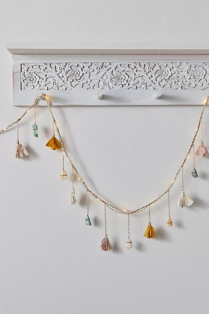 Liberty and Silk Tassel Healing Crystal Garland by Ariana Ost