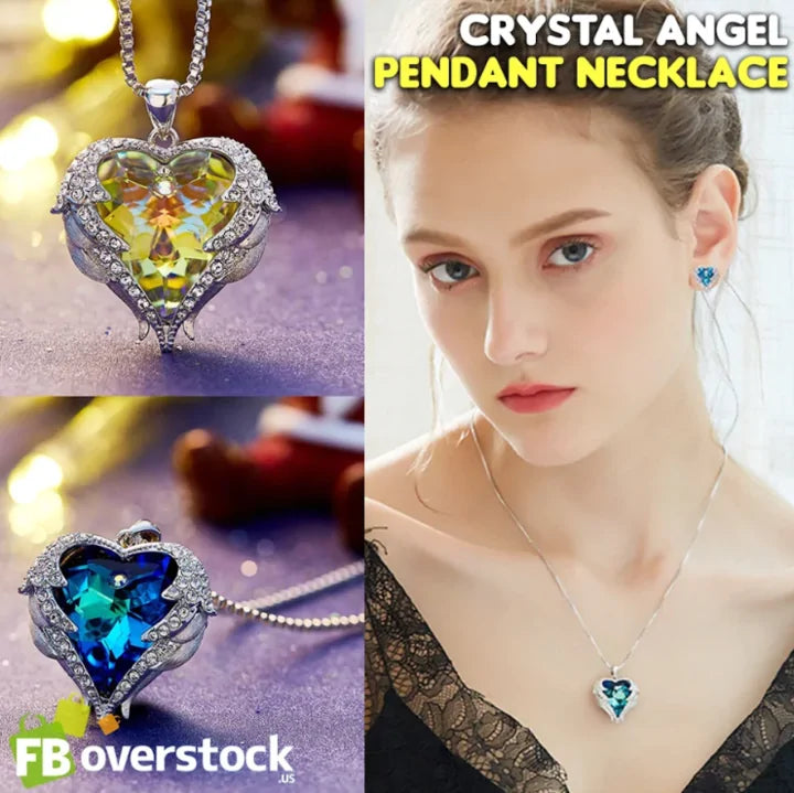 Crystal Angel Pendant Necklace