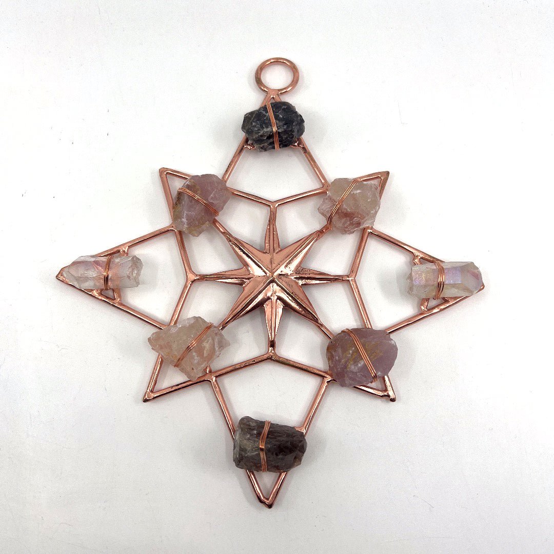 North Star Healing Crystal Grid Smokey, Aura, Fire, Lavender Rose Quartz by Ariana Ost