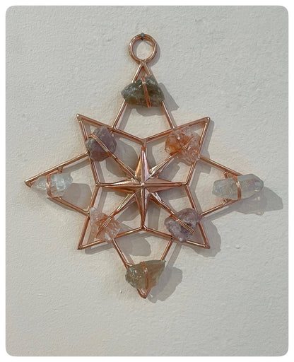 North Star Healing Crystal Grid Smokey, Aura, Fire, Lavender Rose Quartz by Ariana Ost