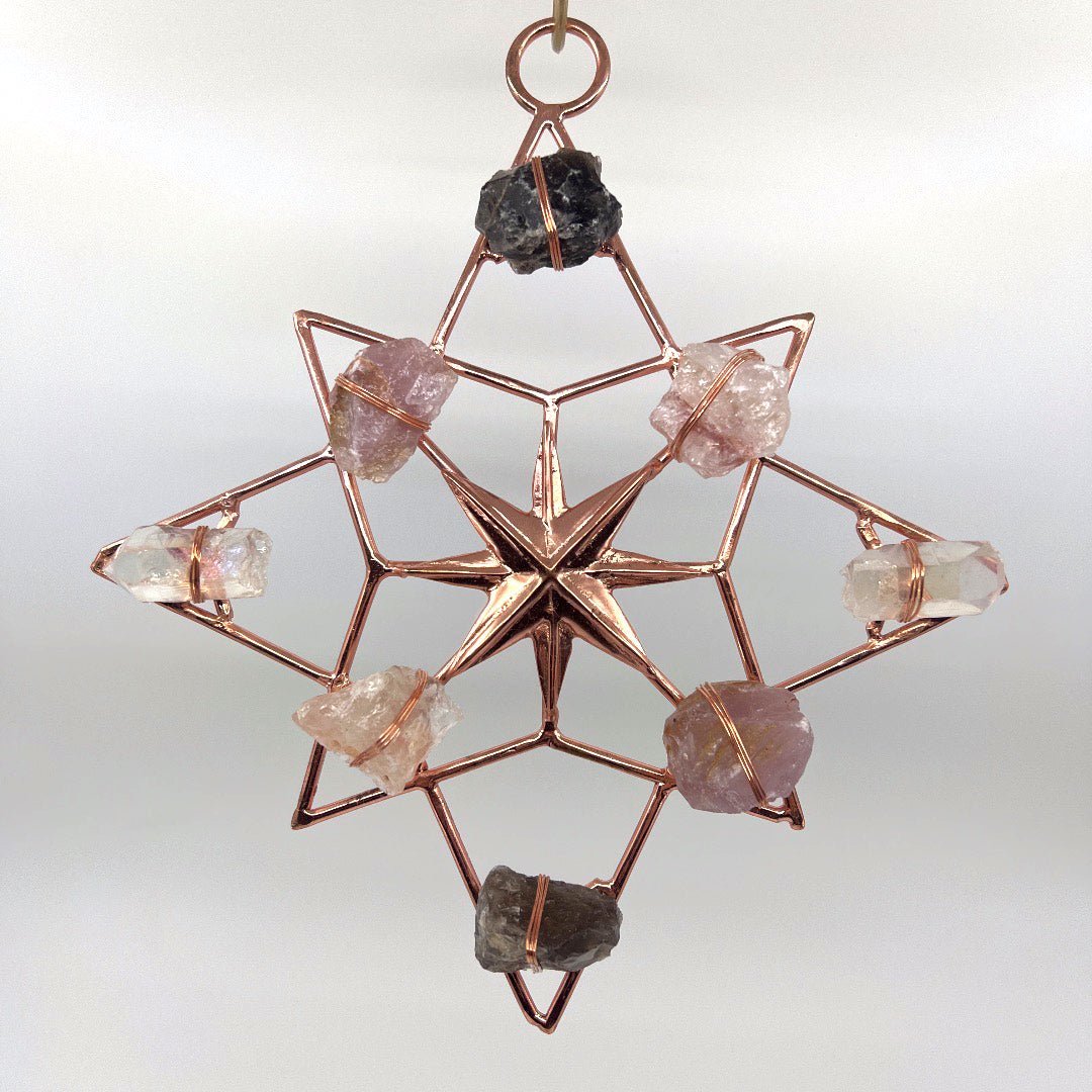 North Star Healing Crystal Grid Smokey, Aura, Fire, Lavender Rose Quartz by Ariana Ost