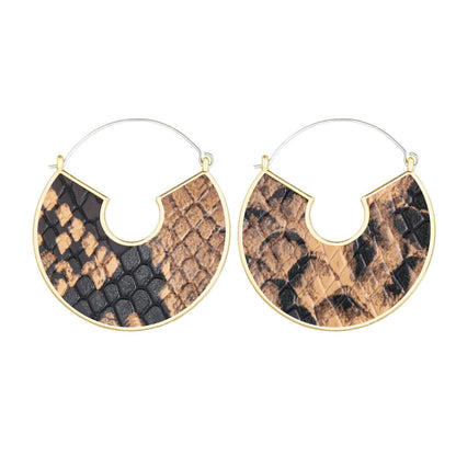 Snake Skin Half Moon Earrings