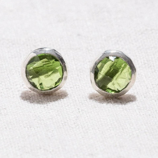 Genuine Peridot Silver or Gold Stud Earrings by Tiny Rituals