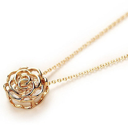 Rose Is A Rose Pendant And Chain 18kt Rose With 2ct CZ Bonus Free Earrings In White Yellow And Rose Gold Field by VistaShops