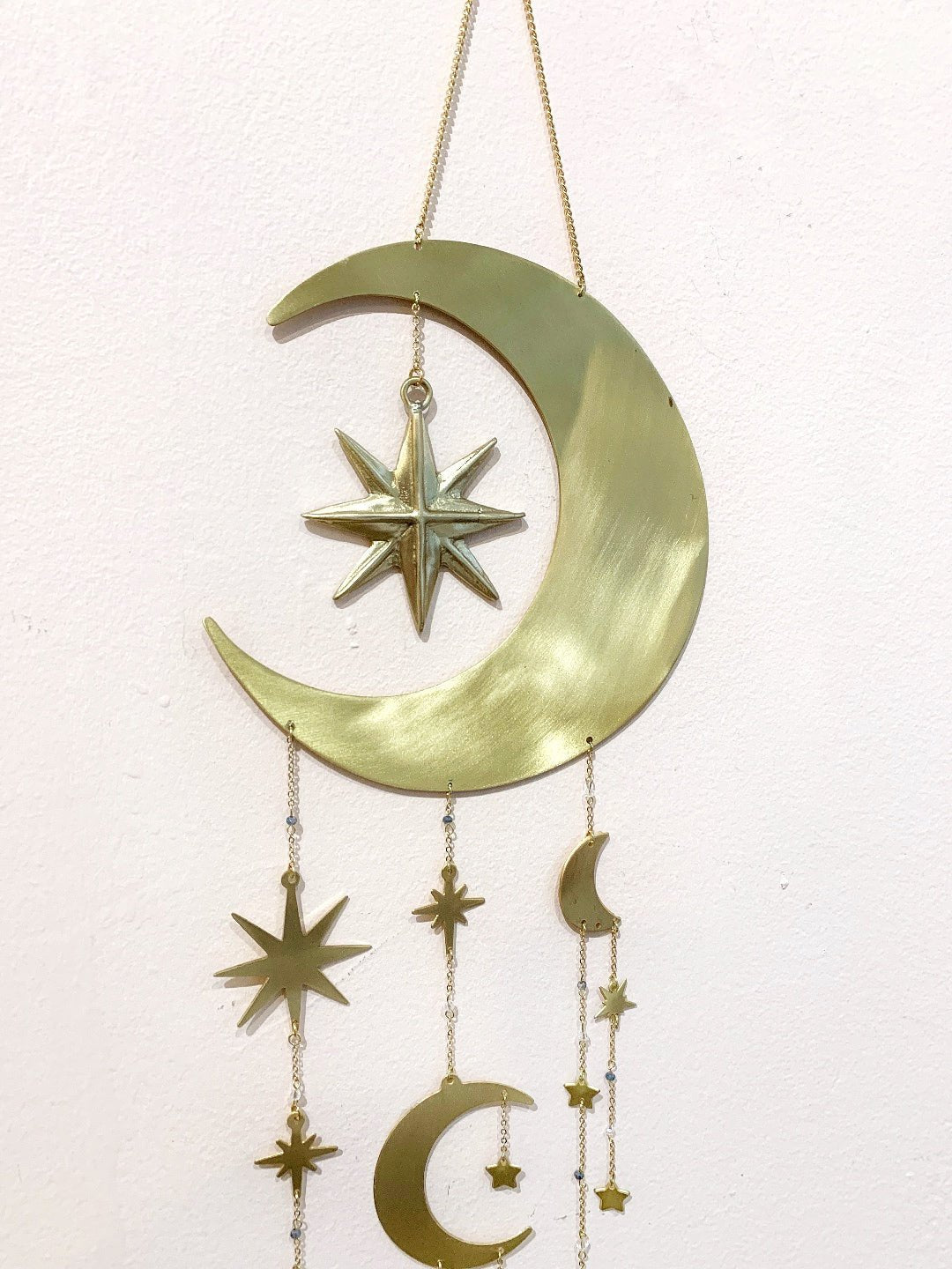 Starry Night Celestial Moon and Star Dreamcatcher by Ariana Ost