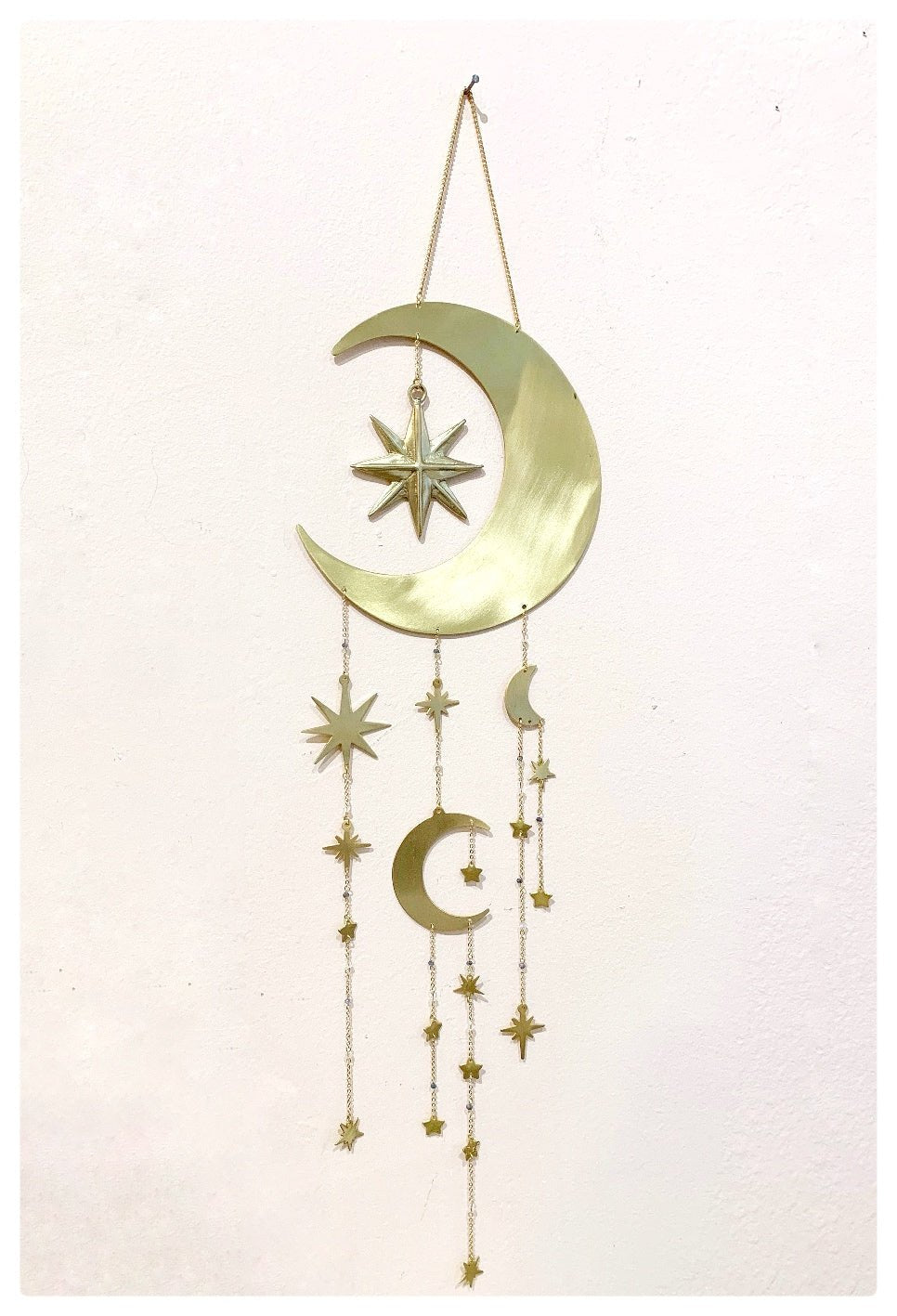 Starry Night Celestial Moon and Star Dreamcatcher by Ariana Ost