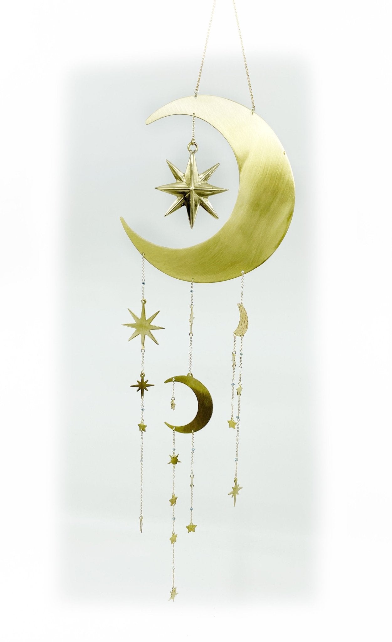 Starry Night Celestial Moon and Star Dreamcatcher by Ariana Ost