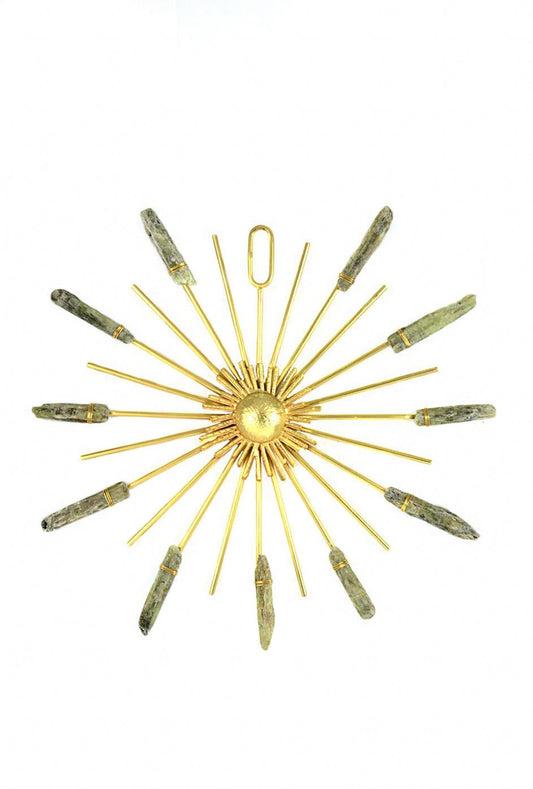 Sunburst Healing Crystal Grid Gold Green Kyanite by Ariana Ost