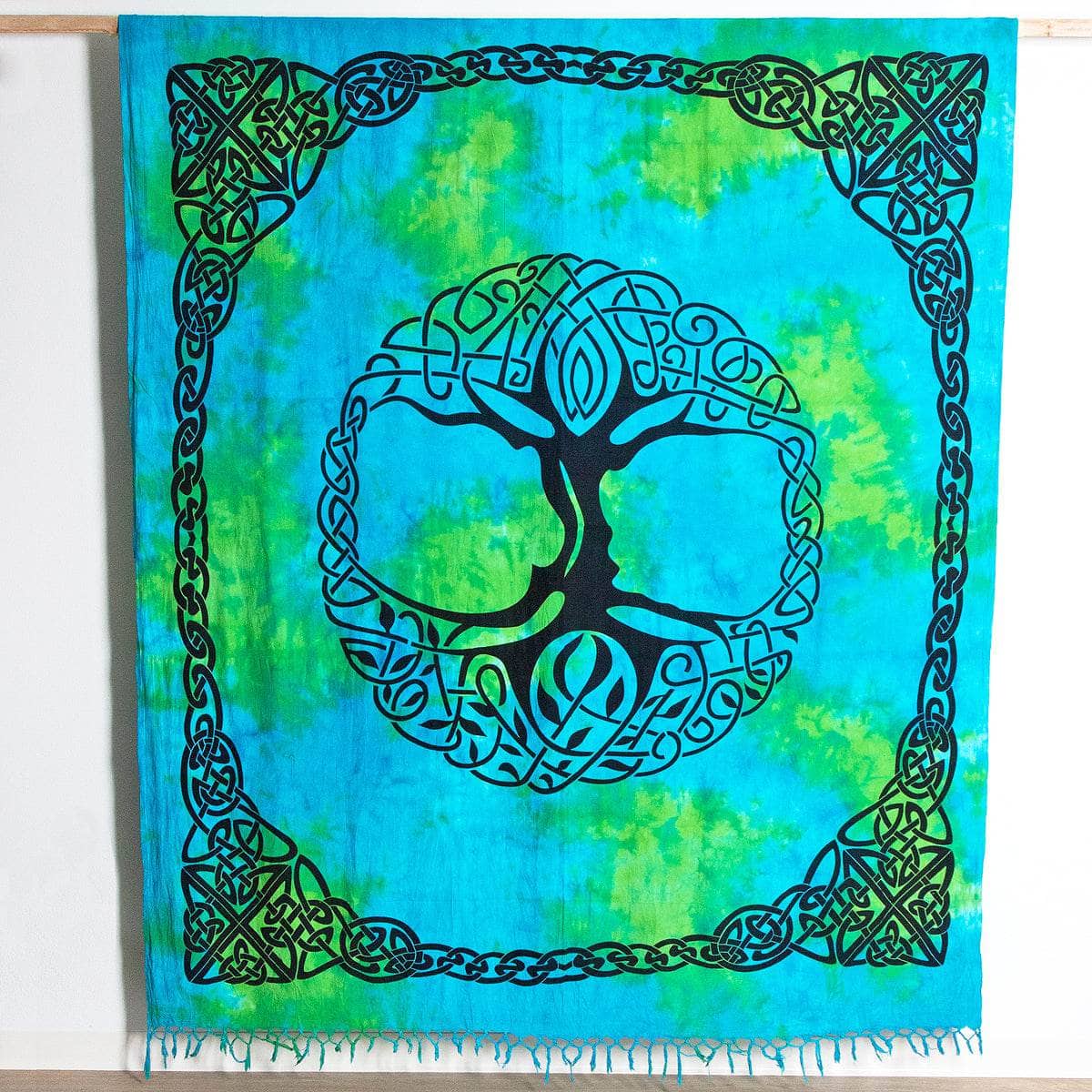 Celtic Tree of Life Tie Dye Tapestry w/Fringe by Tiny Rituals