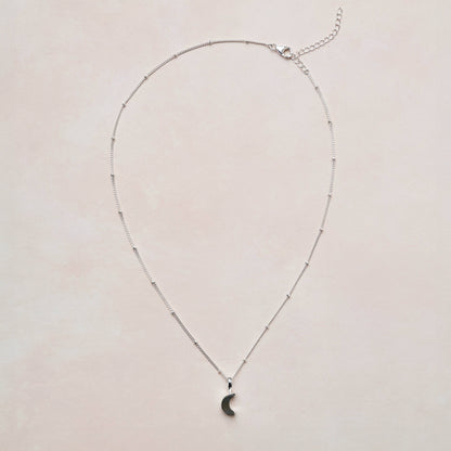 Crescent Moon Raw Gemstone Necklace by Tiny Rituals