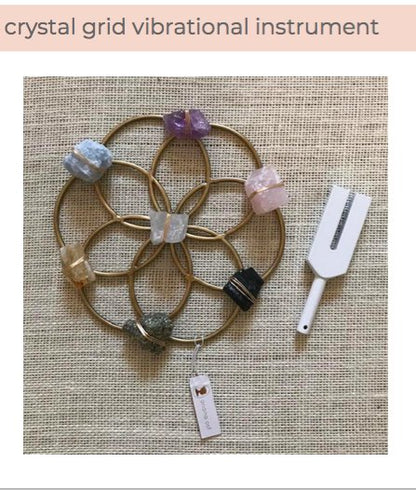 Tuning Fork & Chakra Crystal Grid Instrument Set for Sound Healing by Ariana Ost