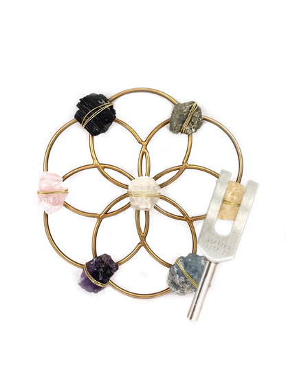 Tuning Fork & Multi Crystal Grid Instrument Set for Sound Healing by Ariana Ost