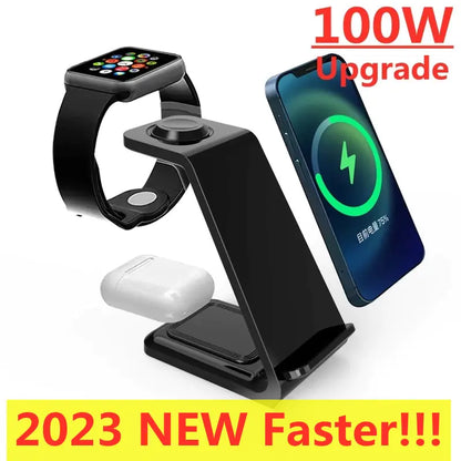 100W 3 in 1 Wireless Charger Stand