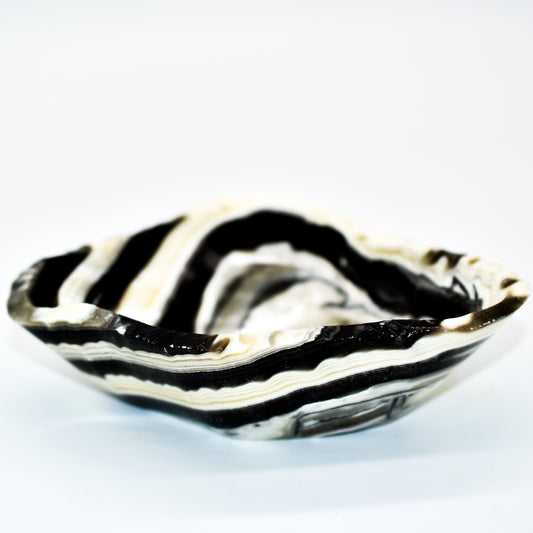 Zebra Onyx Freeform Snack Bowls by Whyte Quartz