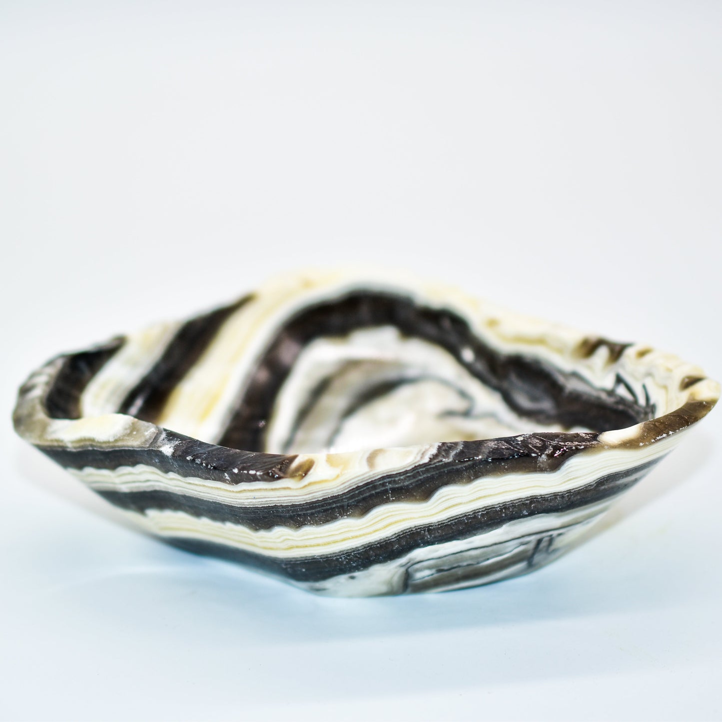 Zebra Onyx Freeform Snack Bowls by Whyte Quartz